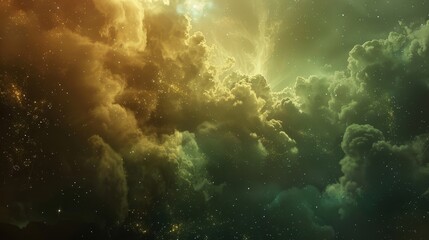 Fototapeta premium Starlight glimmers through mist gentle glow wallpaper