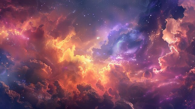 Translucent clouds reveal distant galaxies cosmic beauty wallpaper