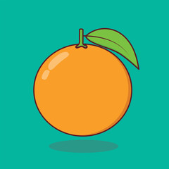 Orange fruit vector illustration, Vector art, Orange cartoon, Orange clipart 