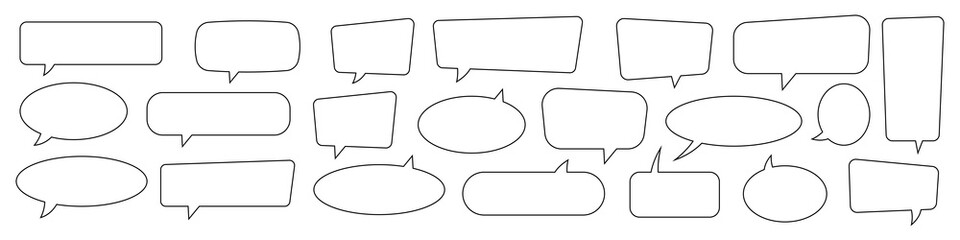 Speech bubble, speech balloon, chat bubble line art icon for apps and websites.