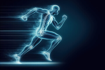 X-ray image of human male man running