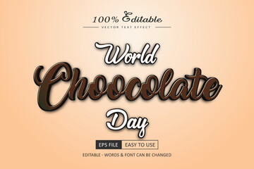 World Choocolate day text effect editble vector