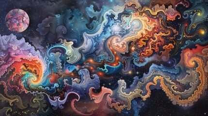 Cosmic patterns hint at space's vastness and mysteries wallpaper