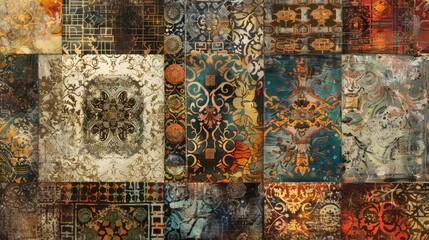 Intricate patterns resemble ancient tapestries wallpaper