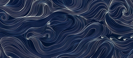 Fototapeta premium blue grey wave oriental luxury texture banner background