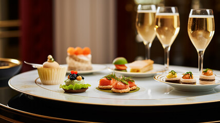 Food, hospitality and room service, starter appetisers as exquisite cuisine in hotel restaurant a la carte menu, culinary art and fine dining experience