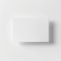 Blank white horizontal card on a plain white background with soft shadows. Minimalistic and clean design ideal for mockups and graphic design presentations. Versatile and elegant presentation concept.