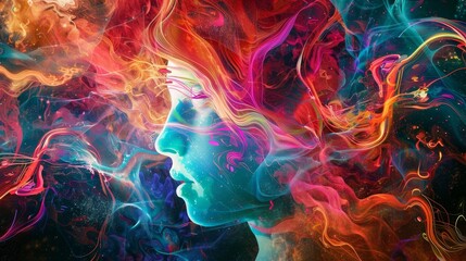 Obraz premium Neural networks burst with colorful creativity wallpaper