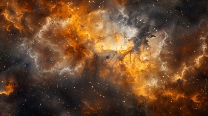 Obraz premium Cosmic nebula swirls in interstellar voyage wallpaper