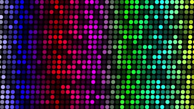 Colorful gradient dots pattern on plain black background