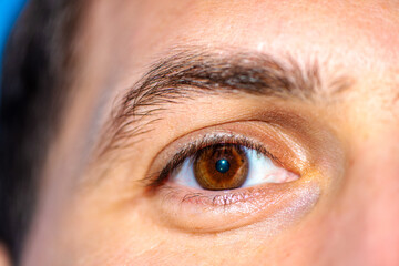 Depth of Gaze: Macro Photo of a Man's Brown Eye