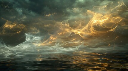 Ephemeral forms dance in whispers of light wallpaper