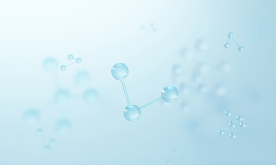 molecule background, skin care cosmetics solution, 3d illustration