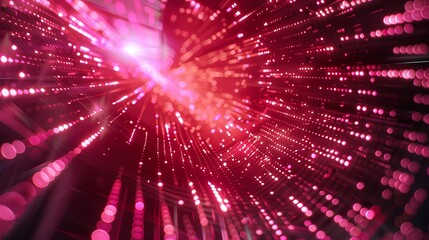 Fototapeta premium Digital technology dark pink network data poster PPT background