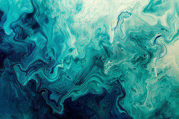 Obraz premium Abstract art teal blue green gradient paint background with liquid fluid grunge texture 