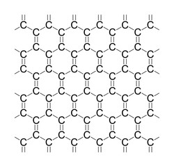 Structure of graphene. An allotrope of carbon, consisting of a single layer of carbon atoms arranged in a hexagonal lattice nanostructure, a two-dimensional honeycomb lattice made of carbon atoms.