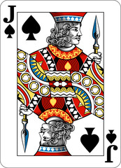 Jack of Spades design from a new original deck of playing cards.