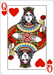 Queen of Hearts design from a new original deck of playing cards.