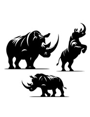 set silhouette of rhino