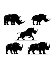 set silhouette of rhino