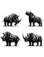 set silhouette of rhino