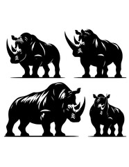 set silhouette of rhino