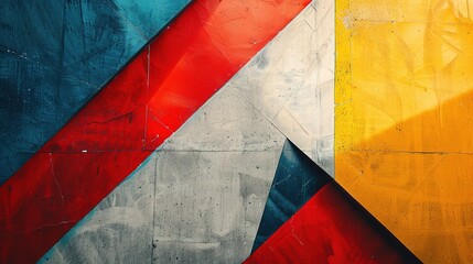 abstract artwork takes shape, with geometric forms and bold colours