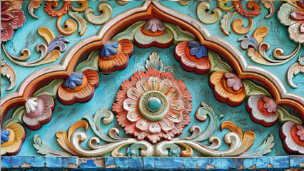 thai style painting on wall