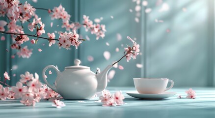 Fototapeta premium Tea Pot and Cup on Table