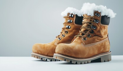 winter walking snow boots isolated on a white background