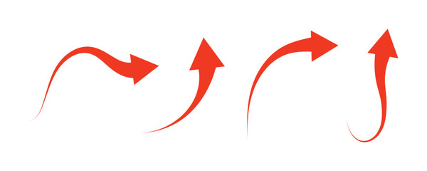 Flat style curved arrow icon collection isolated. different kinds of arrow symbol indicator with white background.