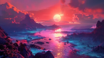 Amazing landscape view of a serene lagoon