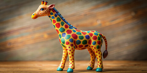 toy, giraffe, hand painted