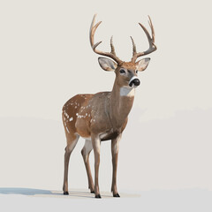 Deer isolated on a white background. 3d render illustration.