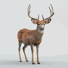 Deer isolated on a white background. 3d render illustration.