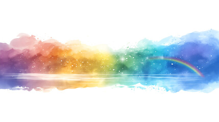 Rainbow Magic: Hand-Drawn Delight - Whimsy on a White Canvas