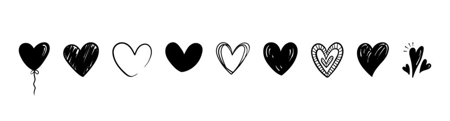 Heart love doodle vector illu...