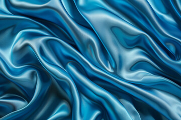 Obraz premium Abstract Blue Waves Background with Smooth Silk Texture 