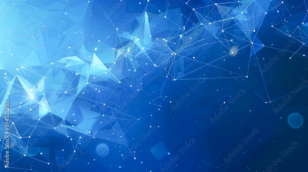 Poster abstract polygonal space low poly dark blue background with connecting dots and lines. connection st