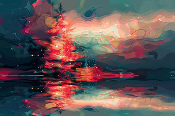 Abstract christmas tree background header wallpaper illustration 