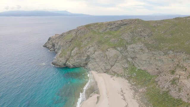 Aerial footage of Potamia in Evia Greece