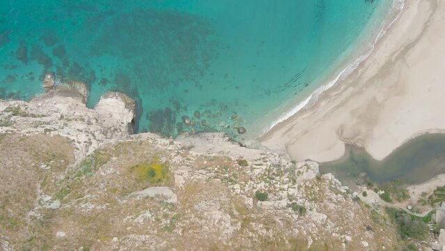 Aerial footage of Potamia in Evia Greece