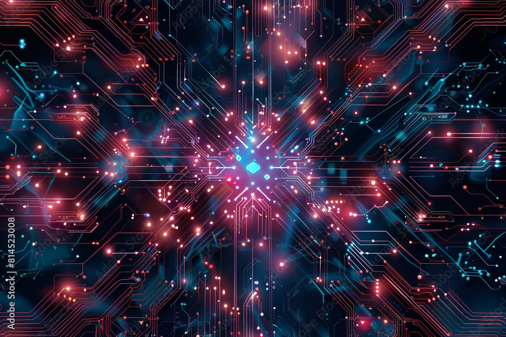 Poster abstract circuit cyberspace design created with technology