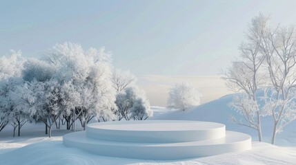 3D render, minimal Travel Winter