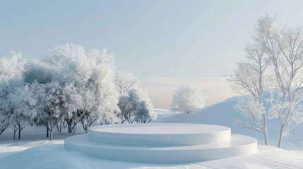 Obraz premium 3D render, minimal Travel Winter
