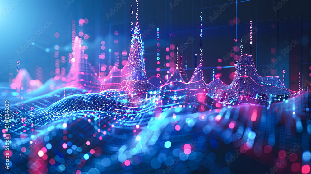 Poster 3d rendering of abstract technology digital background. big data visualization.