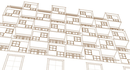 modern architecture concept 3d illustration