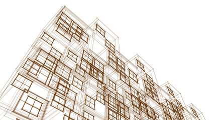 modern architecture concept 3d illustration