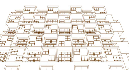 modern architecture concept 3d illustration