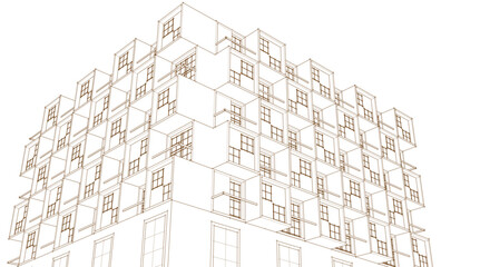 modern architecture concept 3d illustration